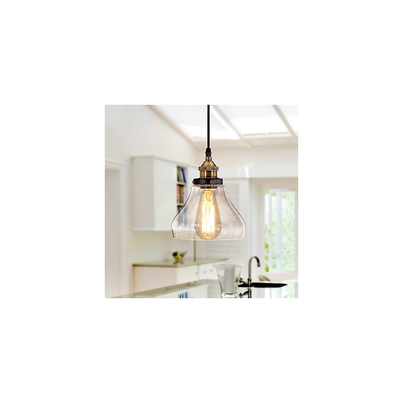 Traditional Classic Vintage Retro Country Globe Pendant Light