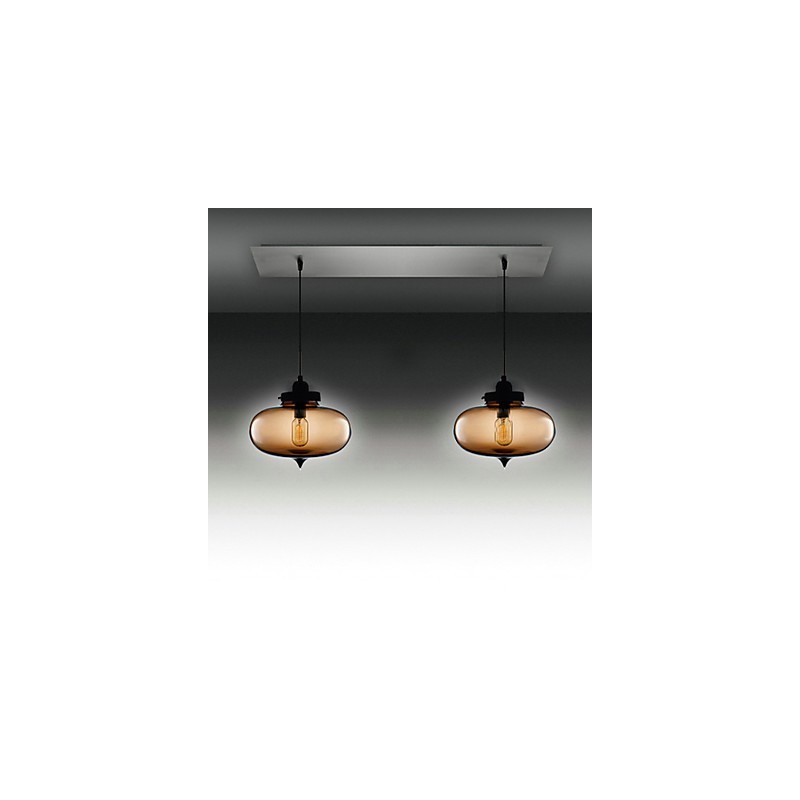 Modern Transparent Glass Pendant Light with 2 Lights in Bubble Design