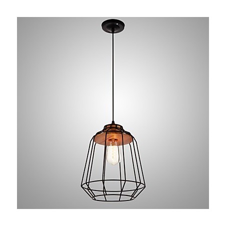 Iron Painting Pendant Light with Wooden Center Iron Cage Lighting Lamp Iron Painting Pendant Light with Wooden Center Iron Cage Lighting Lamp