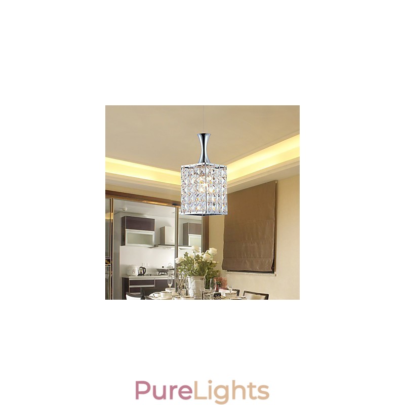 3 Lights Metal Frame K9 Crystal Chandelier Droplight Send Bulb