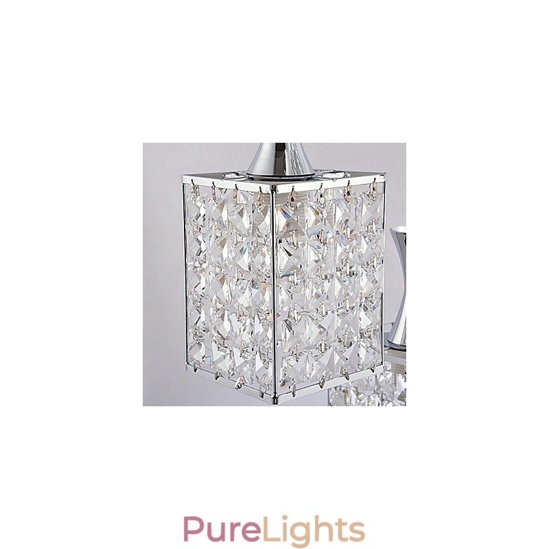 3 Lights Metal Frame K9 Crystal Chandelier Droplight Send Bulb