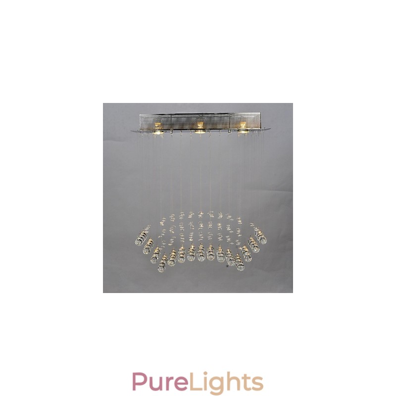 Traditional Classic Crystal Chrome Metal Flush Mount