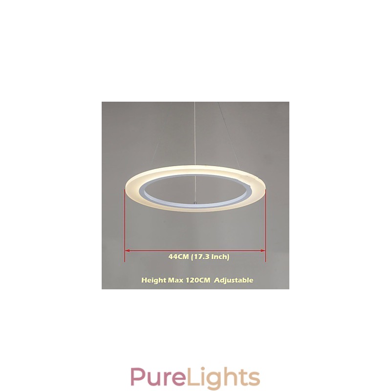 Pendant Light Round Ceiling Chandelier Milky Acrylic Ceiling Lamps with Single Ring