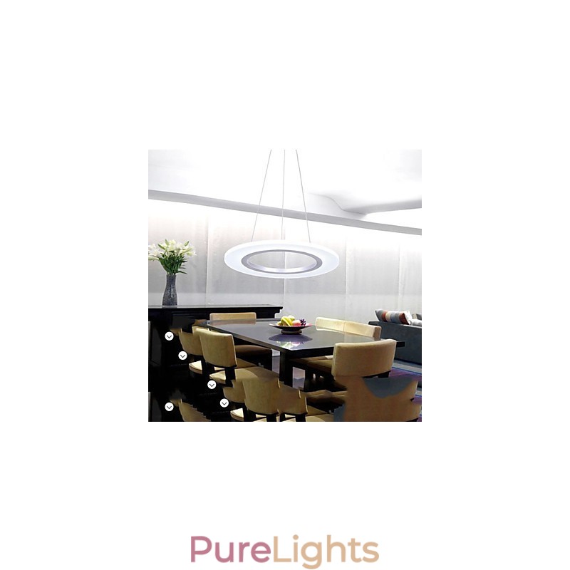 Pendant Light Round Ceiling Chandelier Milky Acrylic Ceiling Lamps with Single Ring