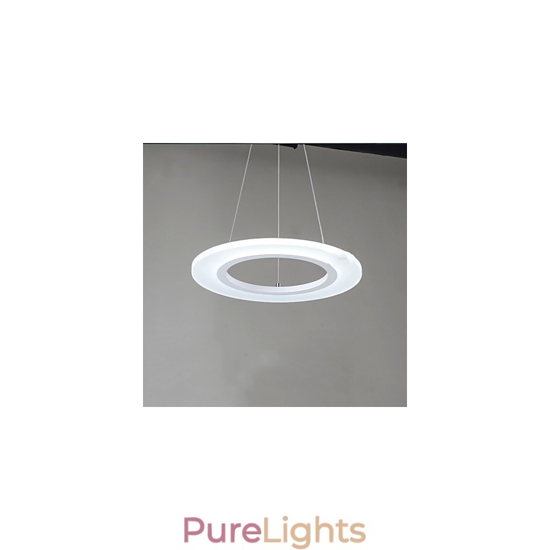 Pendant Light Round Ceiling Chandelier Milky Acrylic Ceiling Lamps with Single Ring