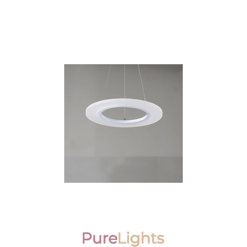Pendant Light Round Ceiling Chandelier Milky Acrylic Ceiling Lamps with Single Ring