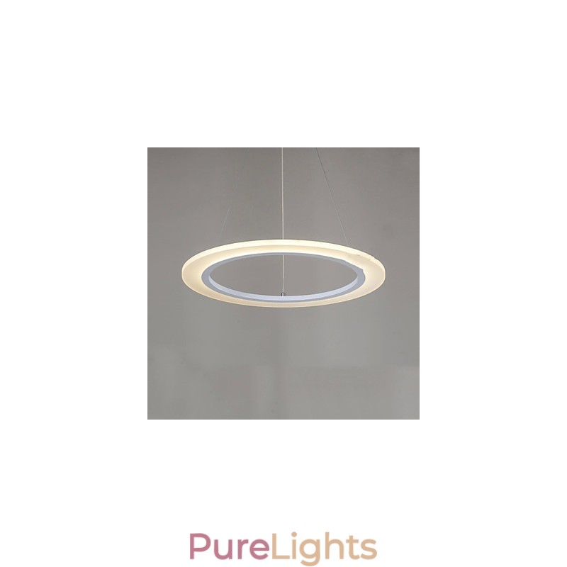 Pendant Light Round Ceiling Chandelier Milky Acrylic Ceiling Lamps with Single Ring