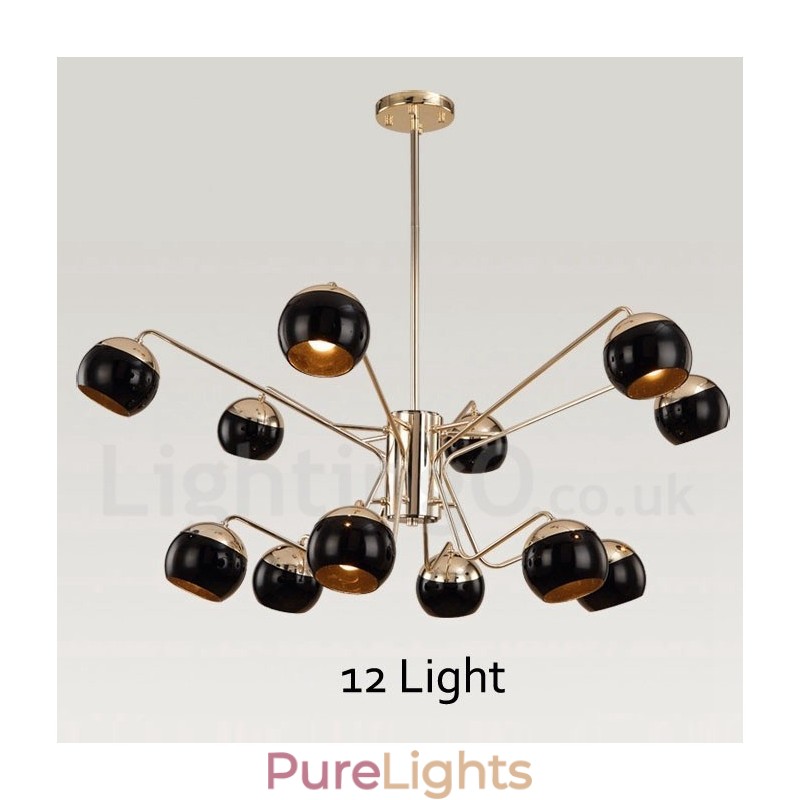 12 Light 2 Tier Modern Contemporary Metal Chandelier Lamp with Glass Shade