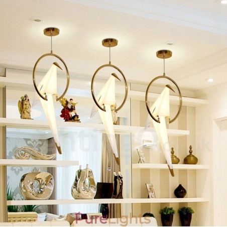 Modern Contemporary Paper Crane 1 Light Pendant Light