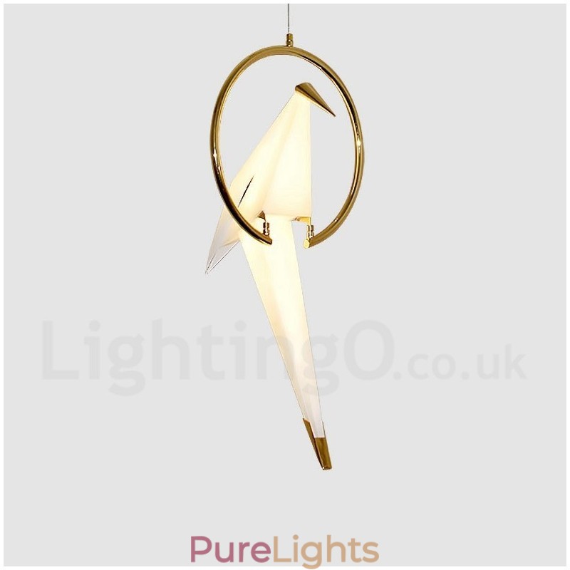 Modern Contemporary Paper Crane 1 Light Pendant Light