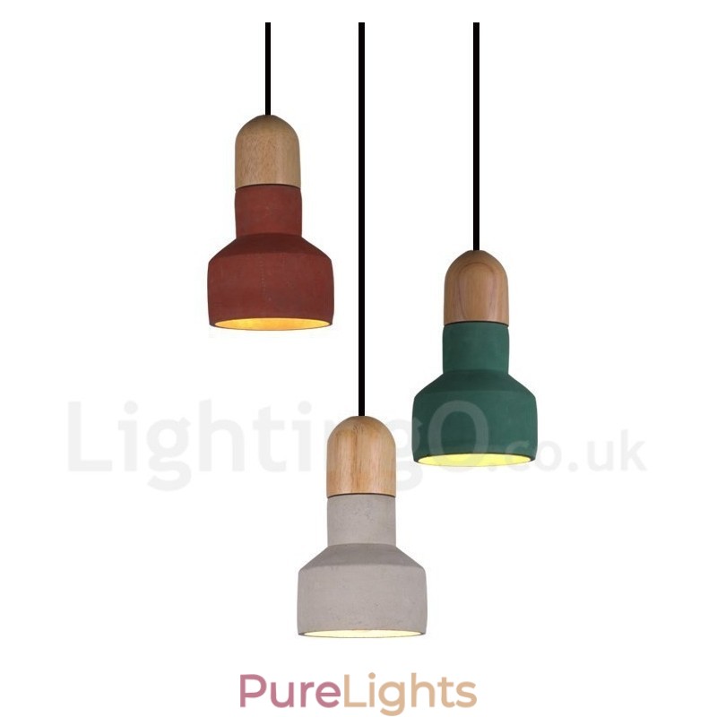 Vintage Wood Concrte Multi Colors Pendant Light for Lamp