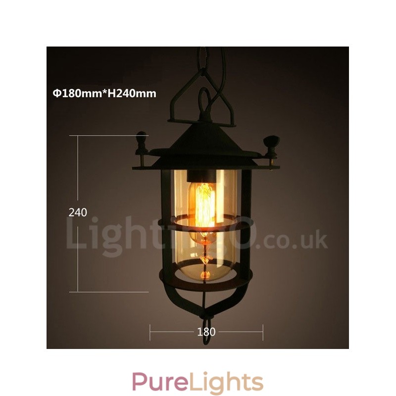 Retro Vintage Metal 1 Light Pendant Light