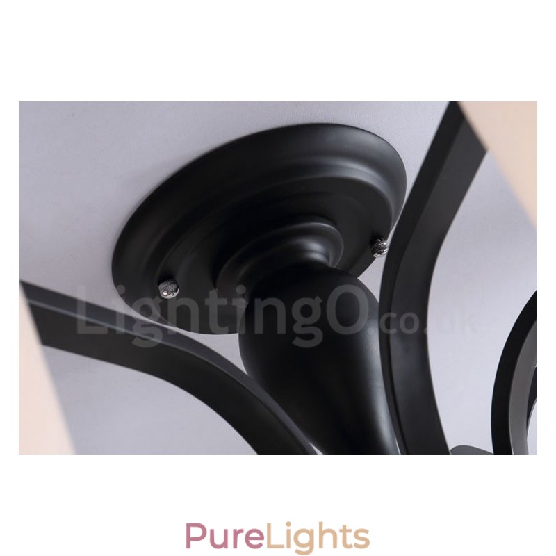 5 Light Country Integrated Metal Chandelier with Glass Shade