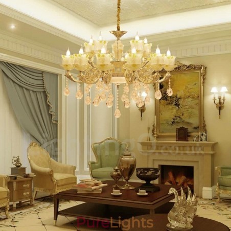 15 Light Traditional Classic Integrated Metal Chandelier 15 Light Traditional Classic Integrated Metal Chandelier