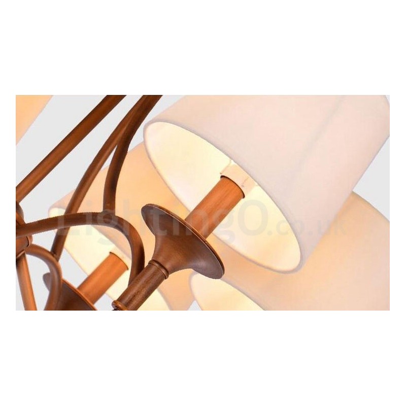 8 Light Rustic Lodge Integrated Metal Chandelier