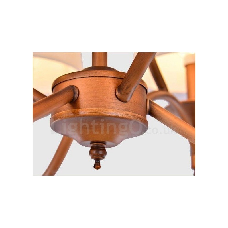 8 Light Rustic Lodge Integrated Metal Chandelier