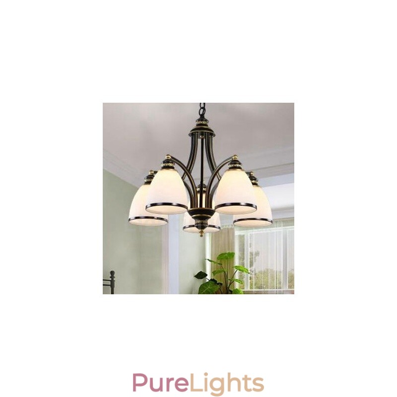 5 Light Rustic Lodge Integrated Metal Chandelier