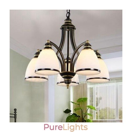5 Light Rustic Lodge Integrated Metal Chandelier