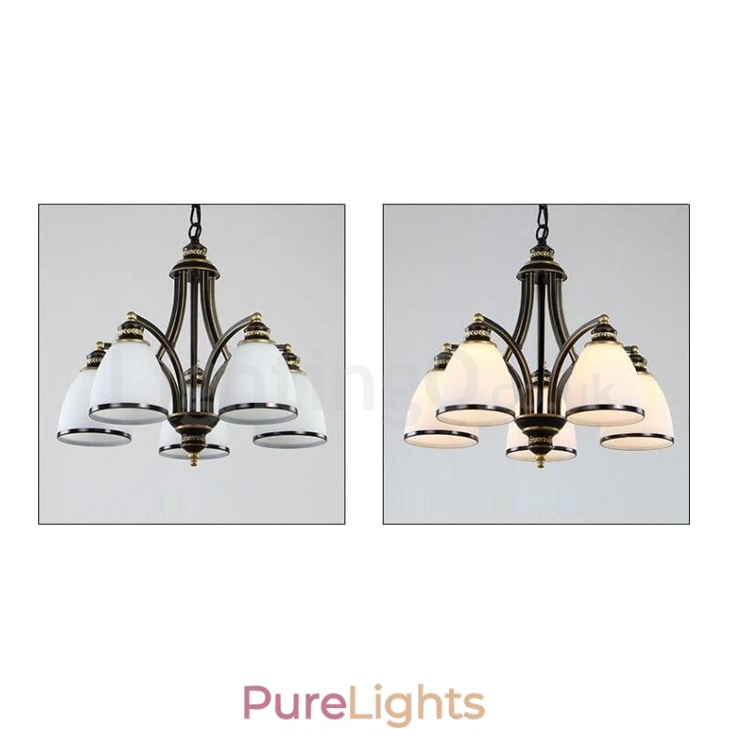 5 Light Rustic Lodge Integrated Metal Chandelier