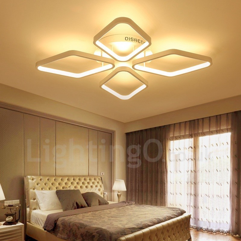 4 Light Modern Contemporary Integrated Metal Flush Mount Light