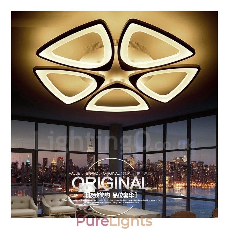 5 Light Modern Contemporary Integrated Flush Mount Light