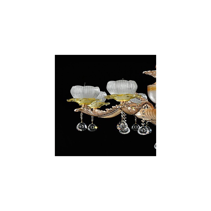Traditional Classic Zinc Alloy Feature for Crystal Mini Style Metal 8 Bulbs Chandelier