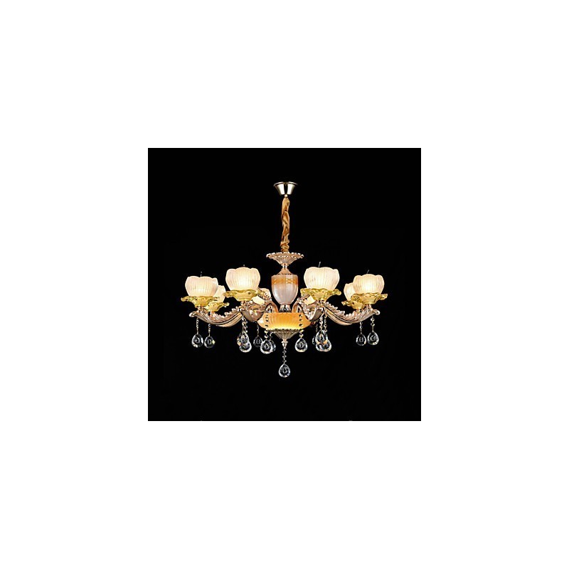 Traditional Classic Zinc Alloy Feature for Crystal Mini Style Metal 8 Bulbs Chandelier