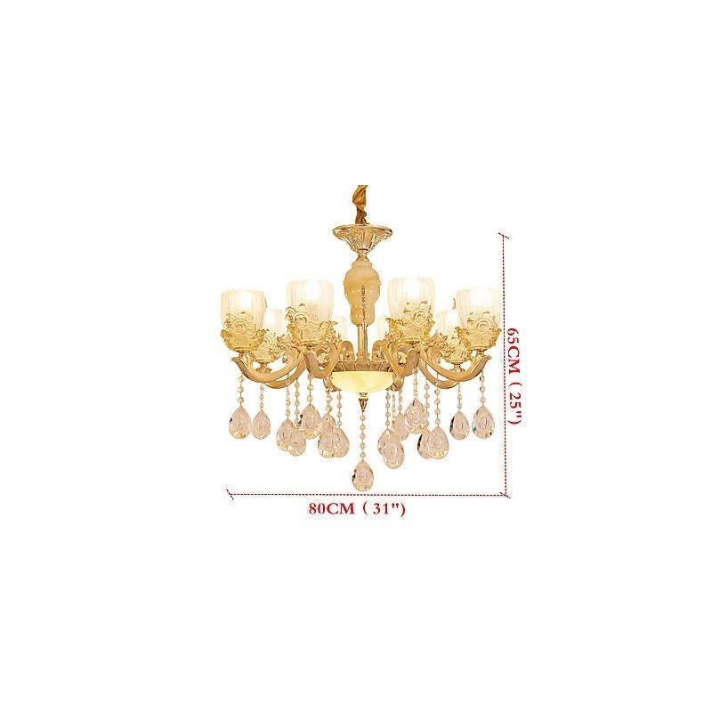 European Style Atmosphere Zinc Alloy Crystal Home Chandelier