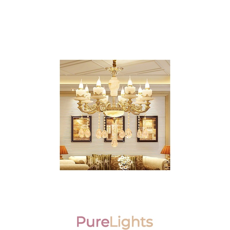 European Style Atmosphere Zinc Alloy Crystal Home Chandelier