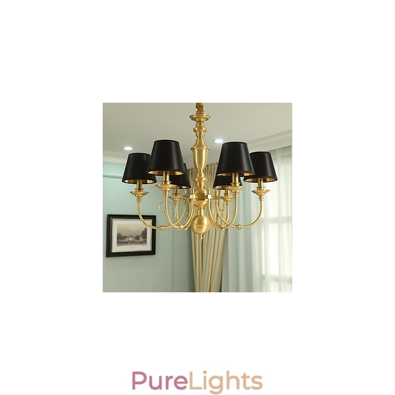 Chandelier Traditional Classic Country Brass Feature for Mini Style Metal 6 Bulbs