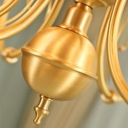 Chandelier Traditional Classic Country Brass Feature for Mini Style Metal 6 Bulbs