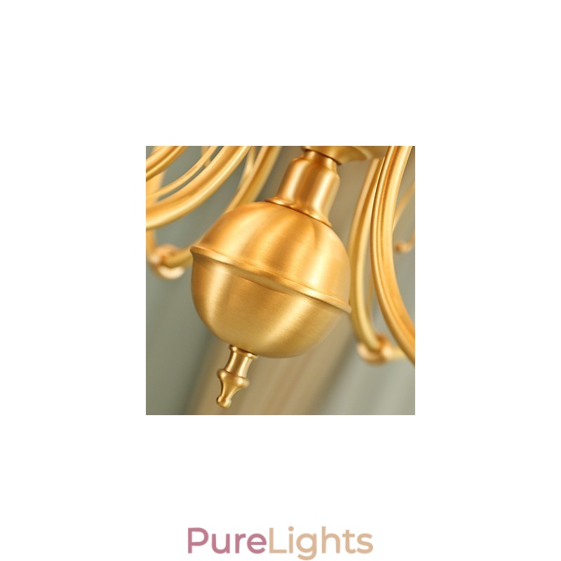 Chandelier Traditional Classic Country Brass Feature for Mini Style Metal 6 Bulbs