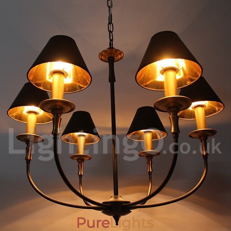 6 Light Rustic Retro Contemporary Candle Style Chandelier