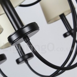 8 Light Retro Contemporary Black Candle Style Chandelier