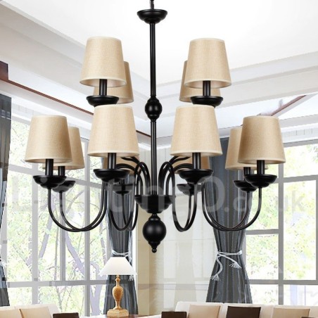 12 Light Rustic Retro Black 2 Tier Large Chandelier Candle Style Chandelier 12 Light Rustic Retro Black 2 Tier Large Chandelier Candle Style Chandelier