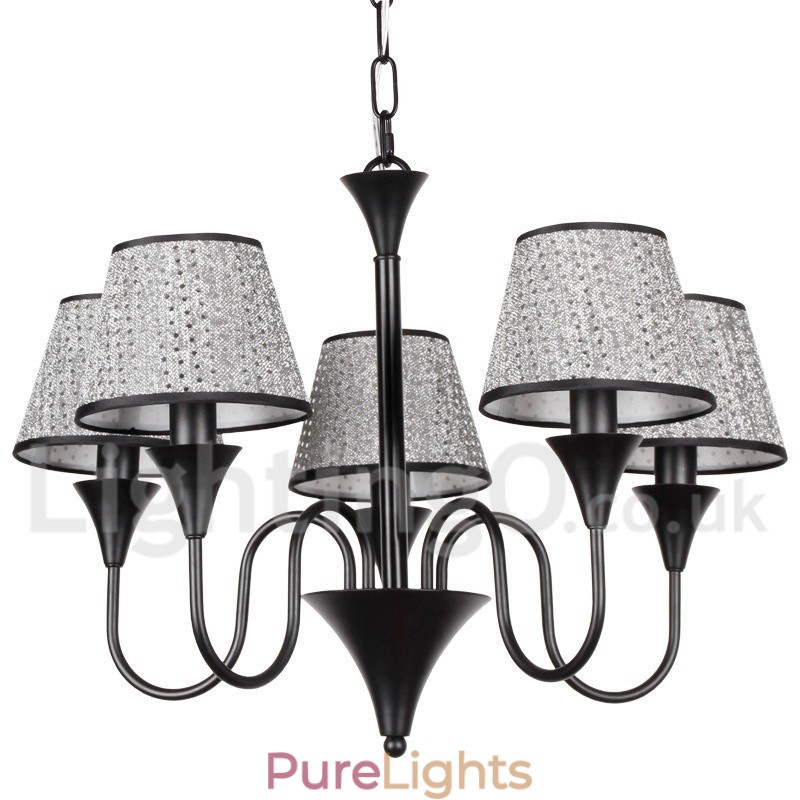 5 Light Rustic Modern Contemporary Retro Black Candle Style Chandelier