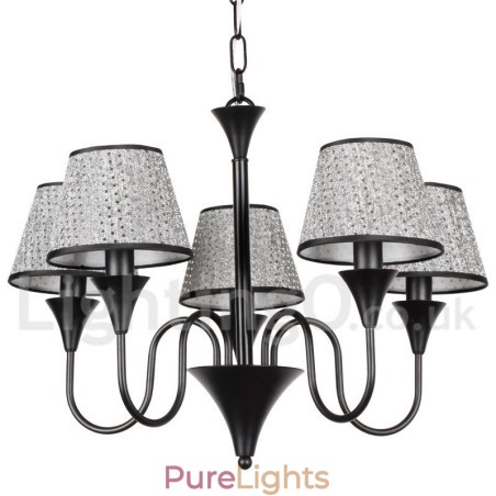 5 Light Rustic Modern Contemporary Retro Black Candle Style Chandelier