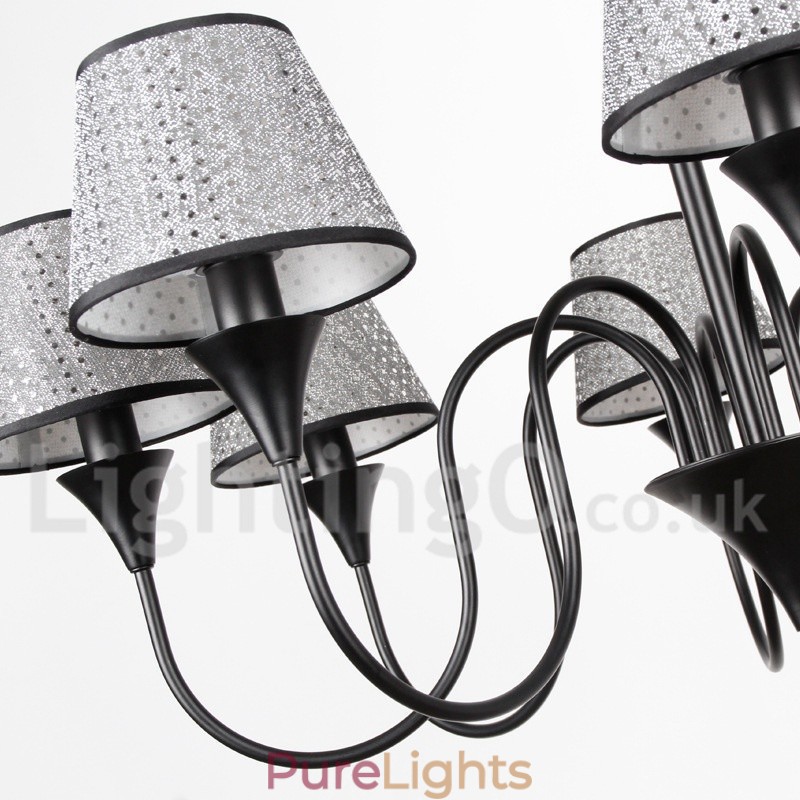 5 Light Rustic Modern Contemporary Retro Black Candle Style Chandelier