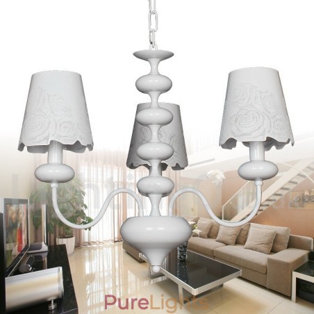 3 Light Modern Contemporary Hollow White Candle Style Chandelier 3 Light Modern Contemporary Hollow White Candle Style Chandelier