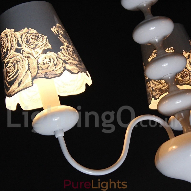3 Light Modern Contemporary Hollow White Candle Style Chandelier