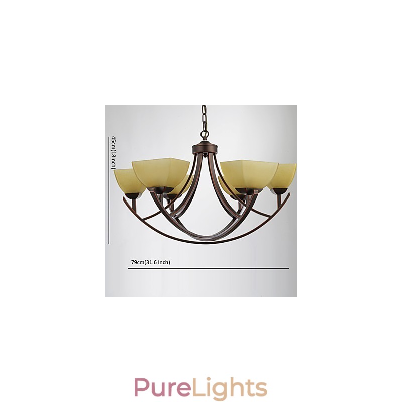 Chandelier 6 Lights Traditional Classic Vintage Metal