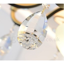 3 Light Retro Rustic Luxury Crystal Pendant Lamp Chandelier with Glass Shade