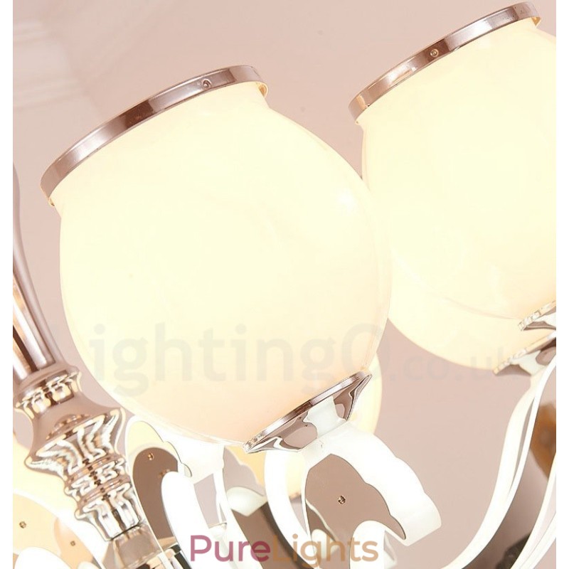 8 Light Modern Contemporary Luxury Pendant Lamp Chandelier with Glass Shade