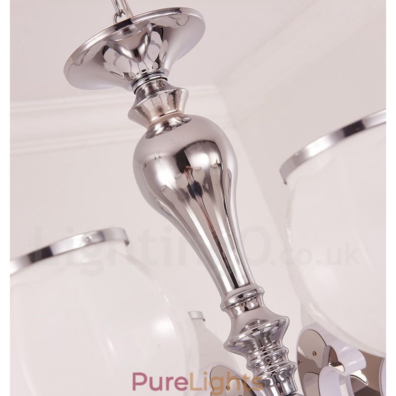 8 Light Modern Contemporary Luxury Pendant Lamp Chandelier with Glass Shade