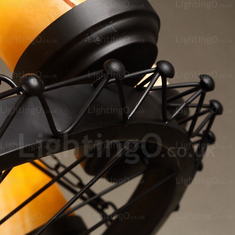 8 Light Country Rustic Vintage Retro Pendant Light with Glass Shade