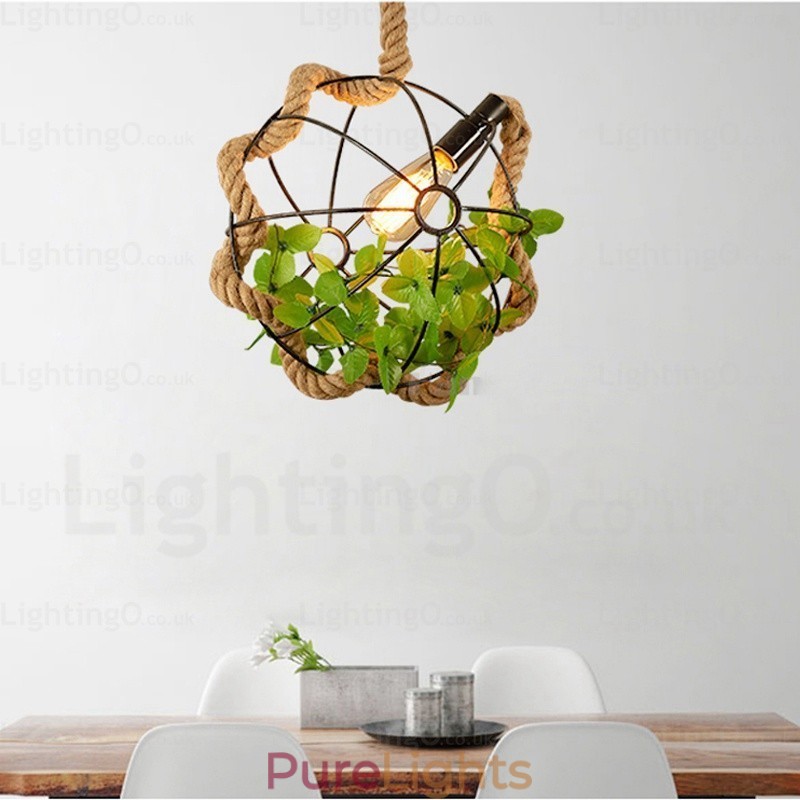 1 Light Country Rustic Vintage Retro Pendant Light