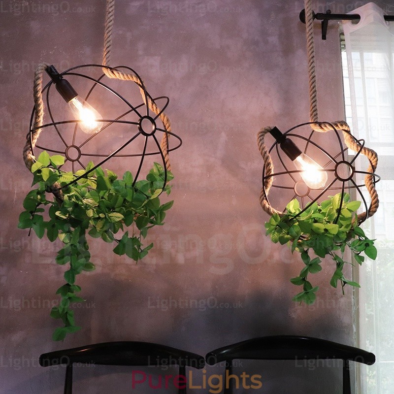 1 Light Country Rustic Vintage Retro Pendant Light