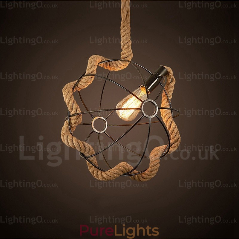 1 Light Country Rustic Vintage Retro Pendant Light