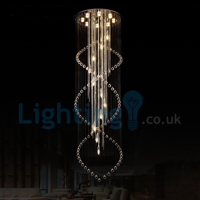Modern Contemporary Chandelier Flush mount Pendant Fixture Crystal Rain Drop Light