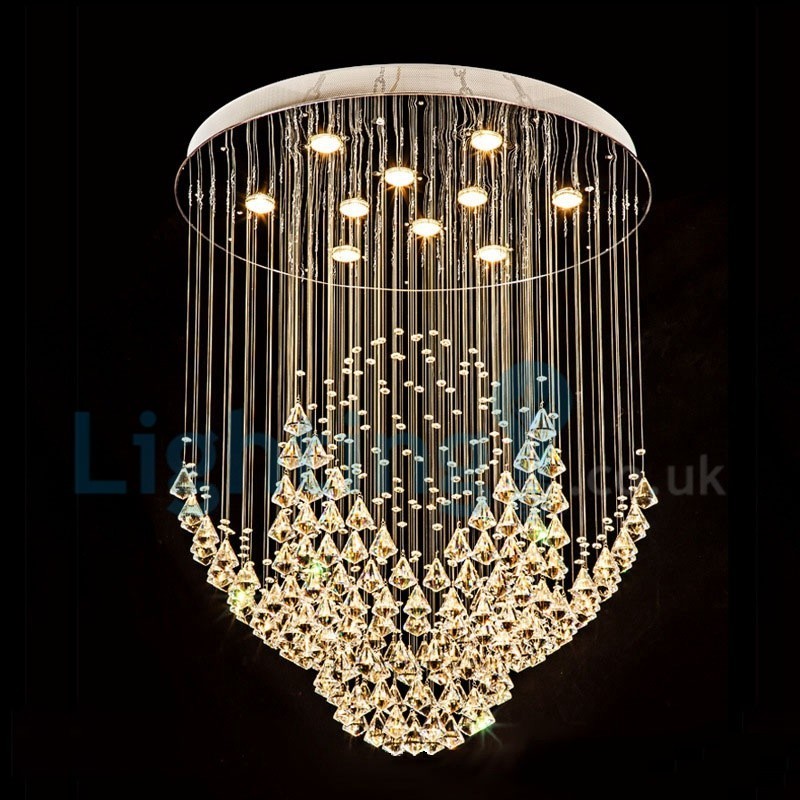 Modern Contemporary Chandelier Flush mount Pendant Fixture Crystal Rain Drop Light